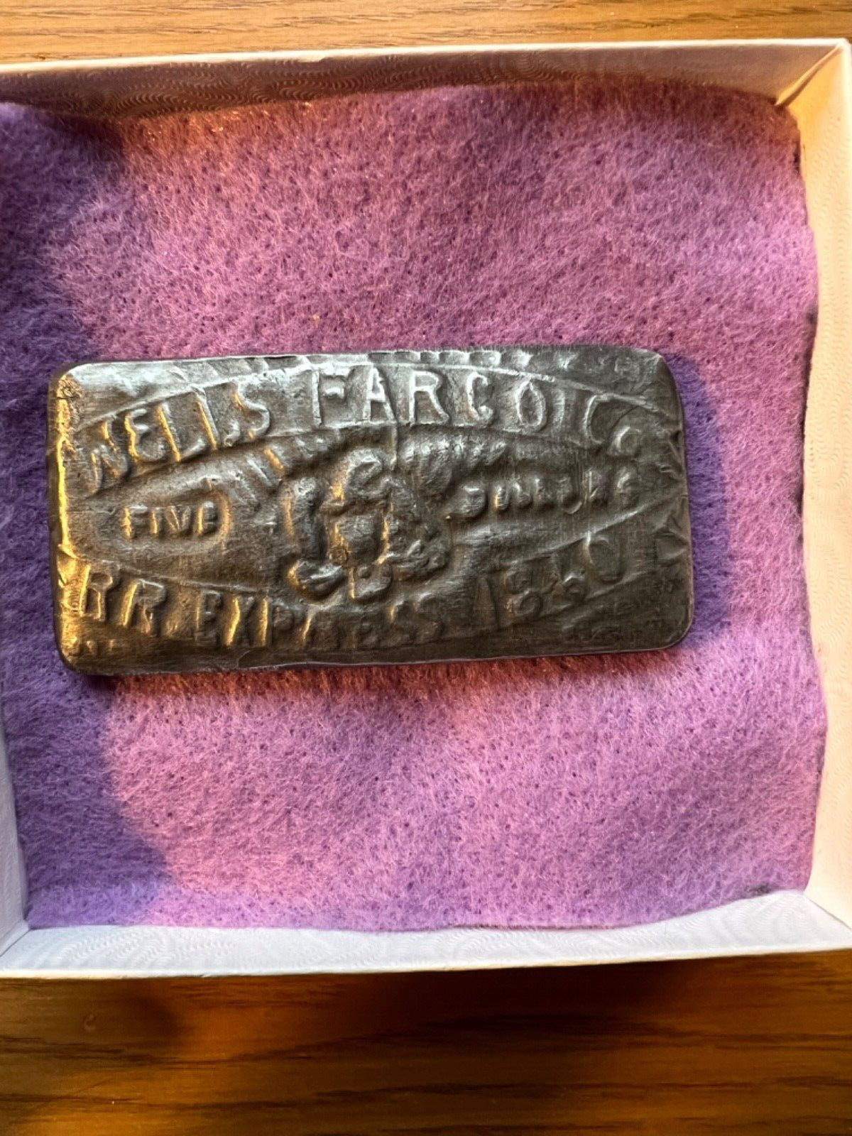 1860 Wells Fargo Five Dollar Low Grade Silver Ingot