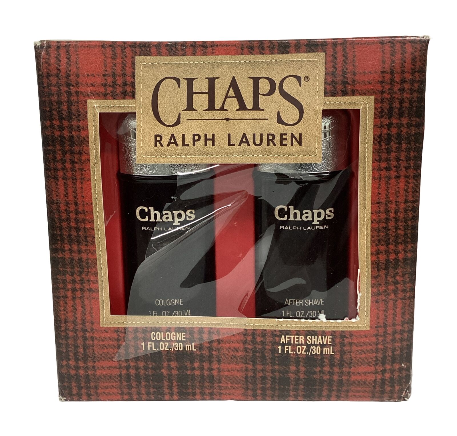 Chaps By Ralph Lauren Set  2 Pc,AFTER SHAVE & COLOGNE 1oz Splash Box Damaged VTG
