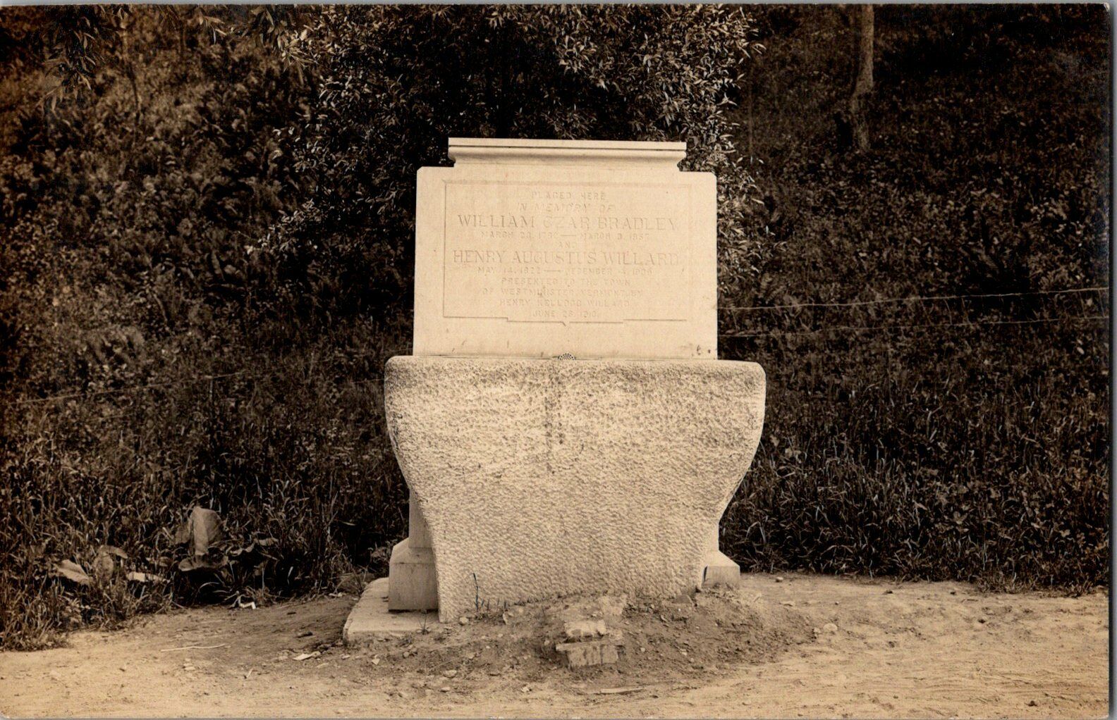 C. 1910\'s William Czar Bradley Grave Stone Westminster, Vermont Real Photo RPPC 