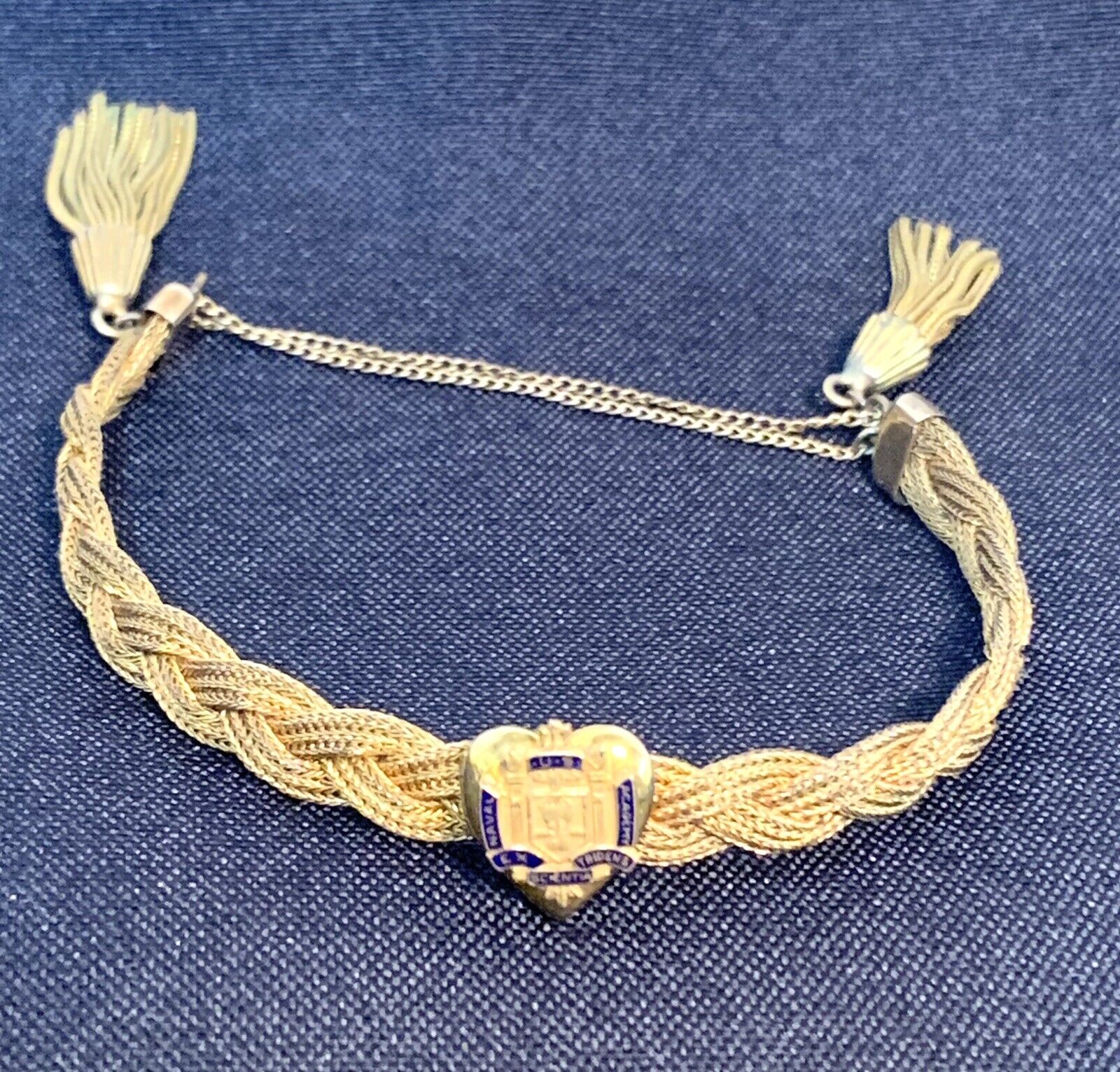 Vintage U. S. Naval Academy Ex Trident Scientists Gold Fill Bracelet Locket