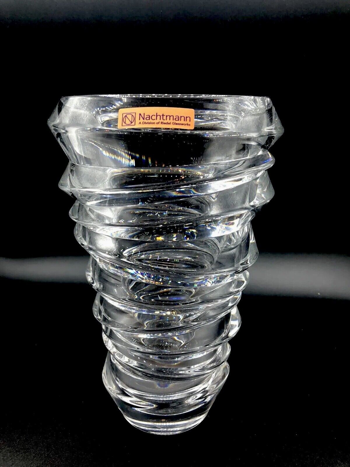 9 1/2 ” Nachtmann Clear Lead Crystal  Vase Germany