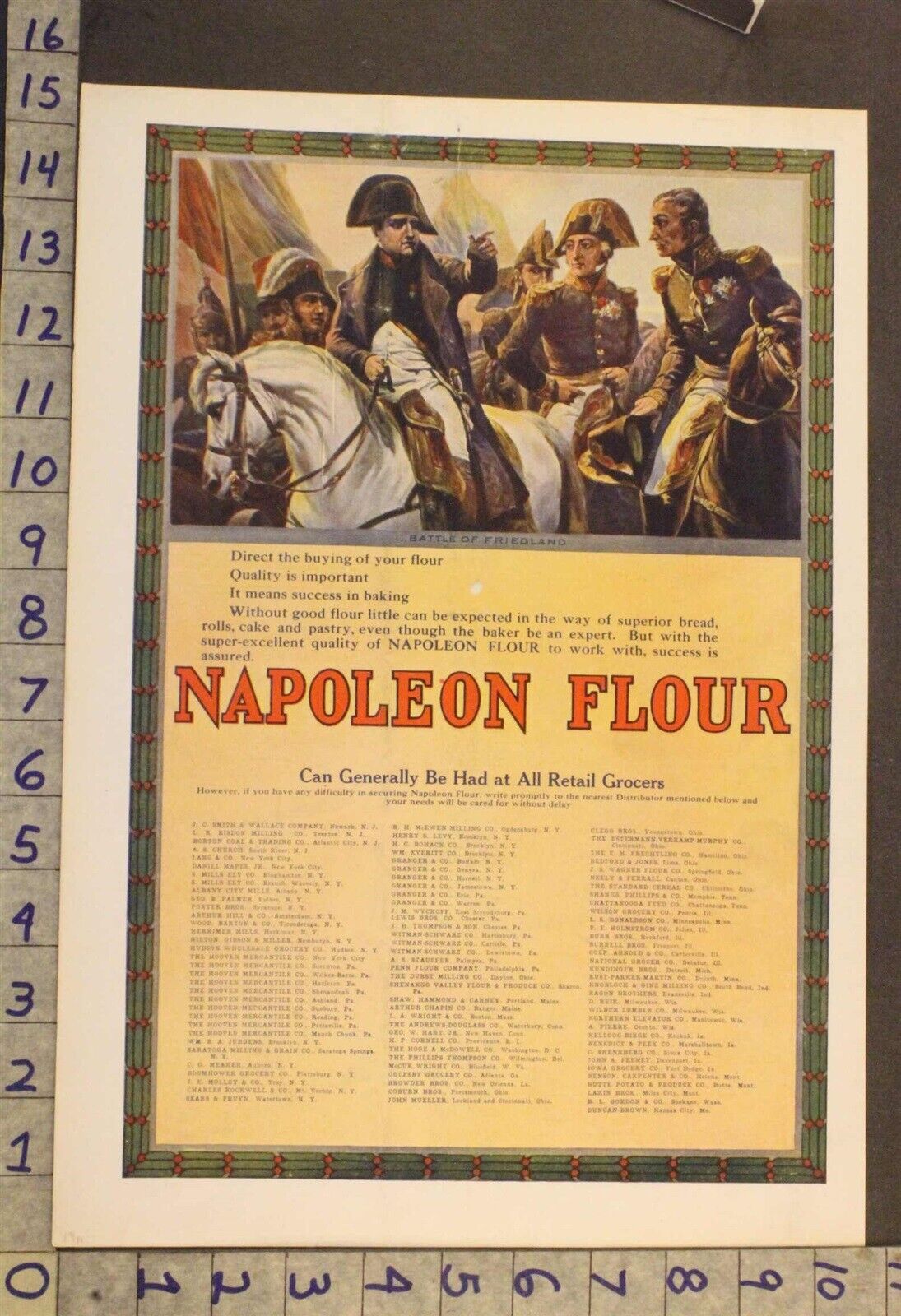 1911 NAPOLEON FLOUR FRENCH MILITARY PATRIOTIC FOOD COOK KITCHEN DECOR ART ADXP34