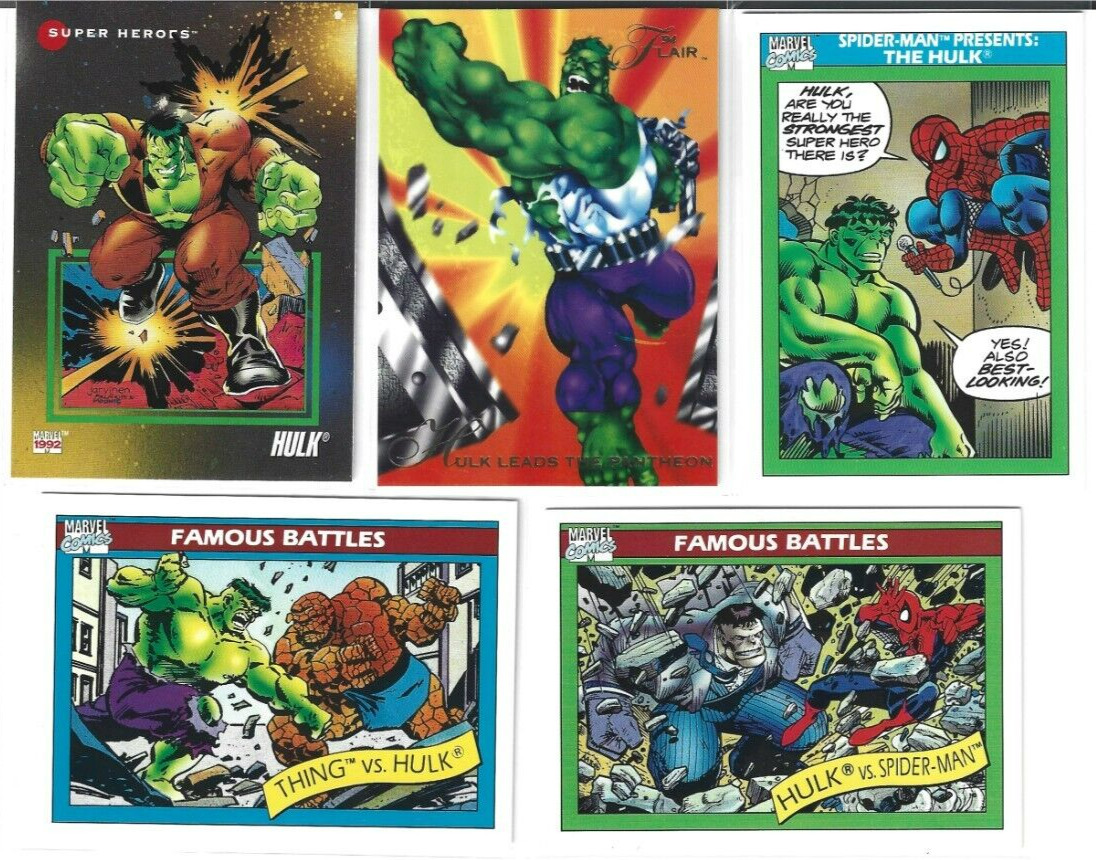 INCREDIBLE HULK - IMPEL 1990/92/1994 FLAIR NEAR MINT NM+ cards (Marvel) AVENGERS
