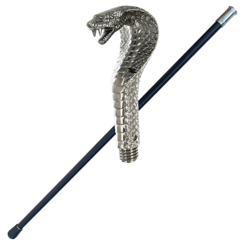 Snake Charmer Stylish Walking Cane | Distinguished King Cobra 36.5 inch length