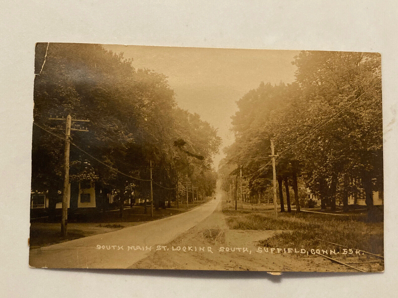 1926 Suffield, Connecticut South Main St. Real Photo Postcard RPPC