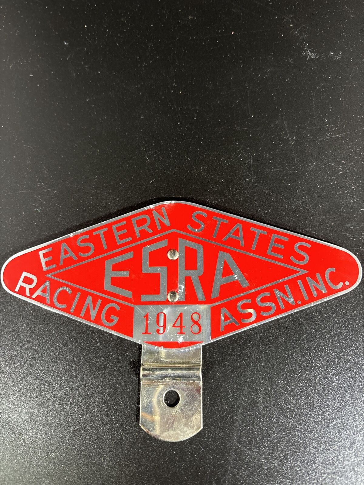 Vintage 1948 Eastern States Racing Association License Plate Topper NOS