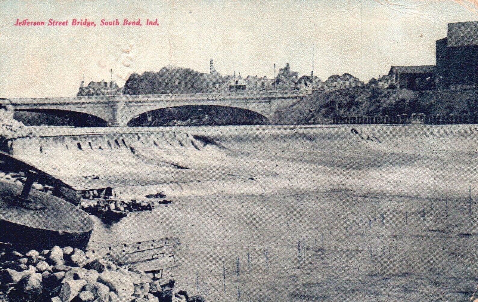 South Bend, Indiana, IN, Jefferson Street Bridge, 1908 Vintage Postcard e6119