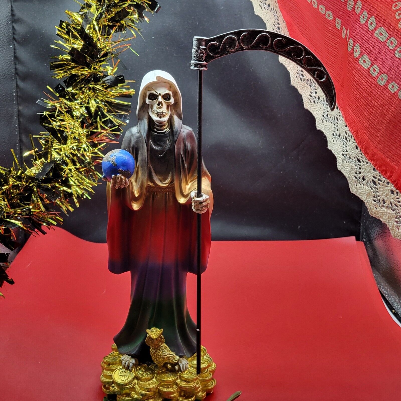 Santa Muerte Statue 7 Colors Holy Death On Money Siete Potencias Figure 12 \