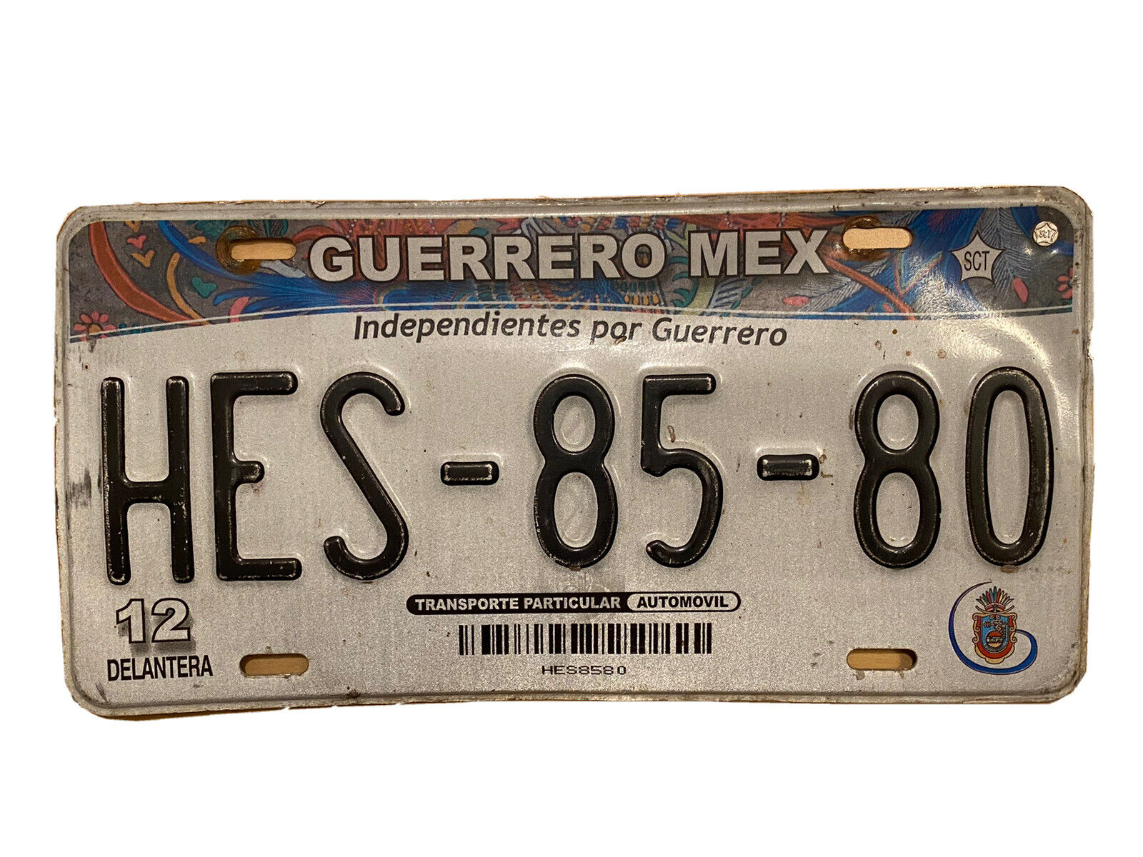 Guerrero Mexico License Plate Tag Placa Acapulco Zihuat Chilpancingo