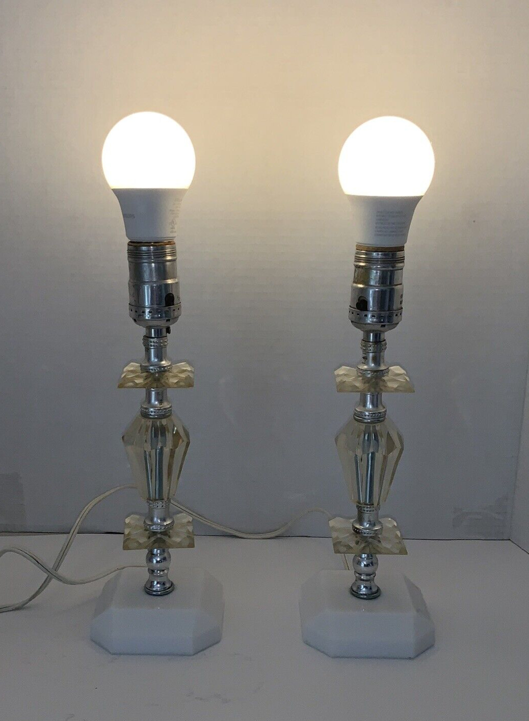 Pair Vintage Lucite Lamp 11\