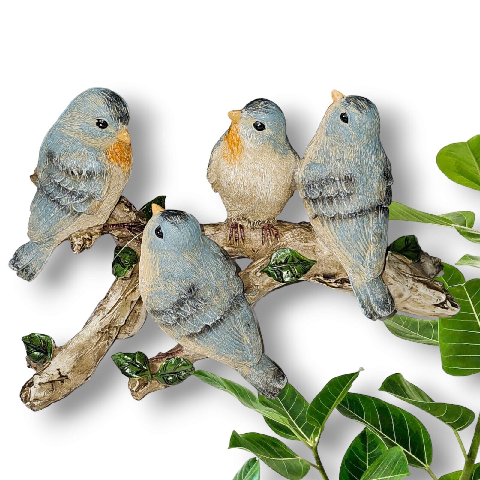 Melrose Resin Birds On Branch With Blue Finish # 85859DS