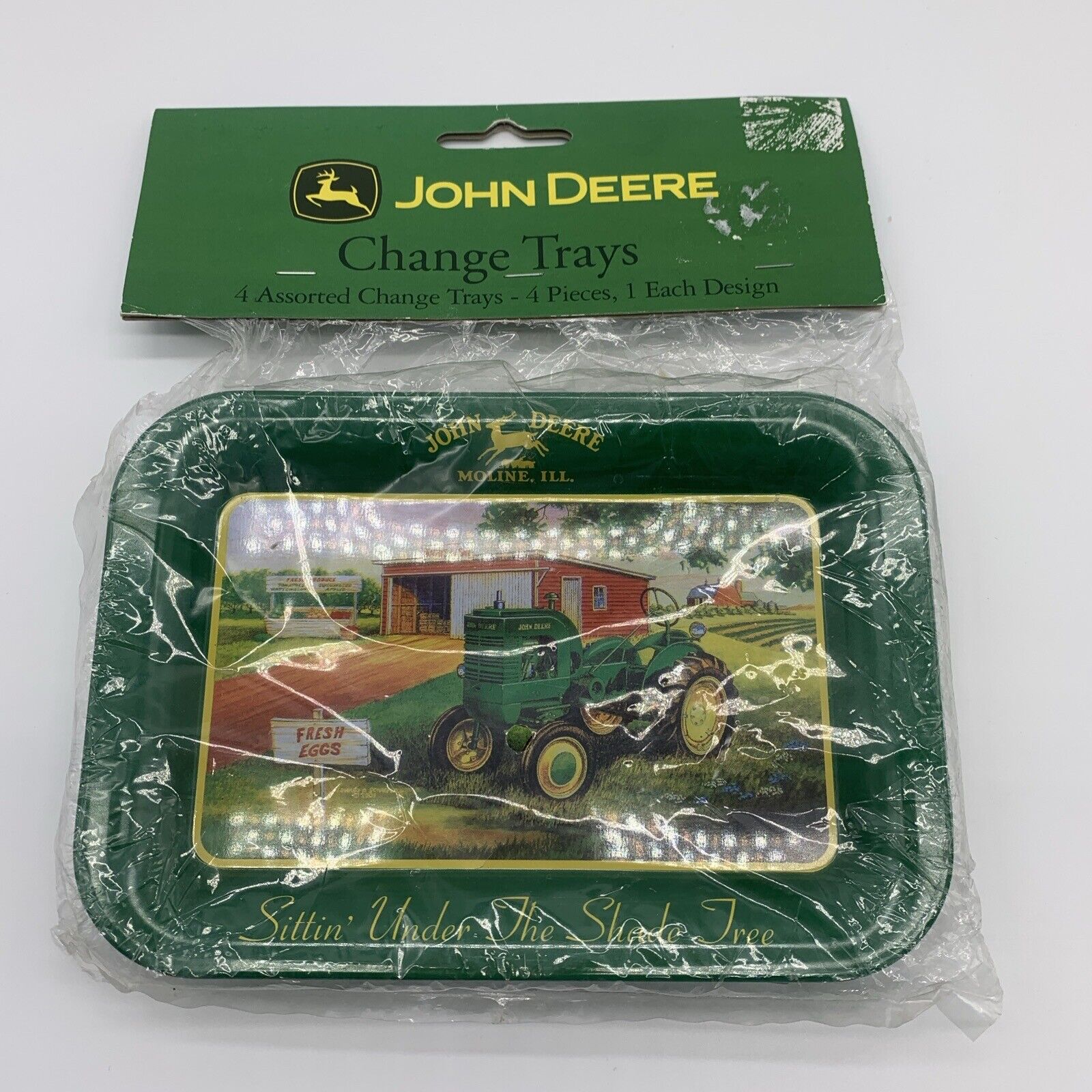 John Deere Tractor Metal Change Trays Set of 4 New in Package