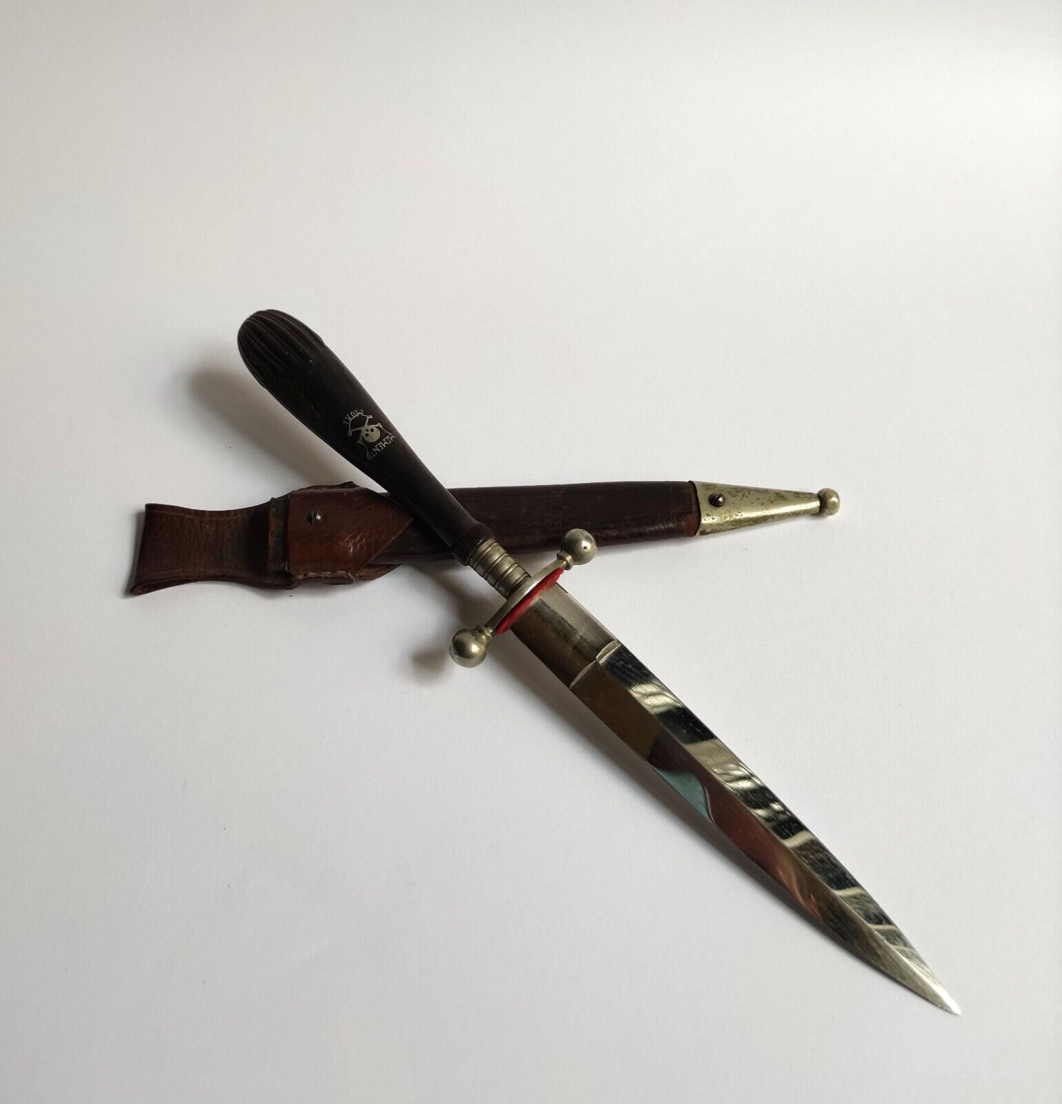 ONE OF A KIND ANTIQUE VICTORIAN MEMENTO MORI MASONIC OCCULT RITUAL KNIFE DAGGER