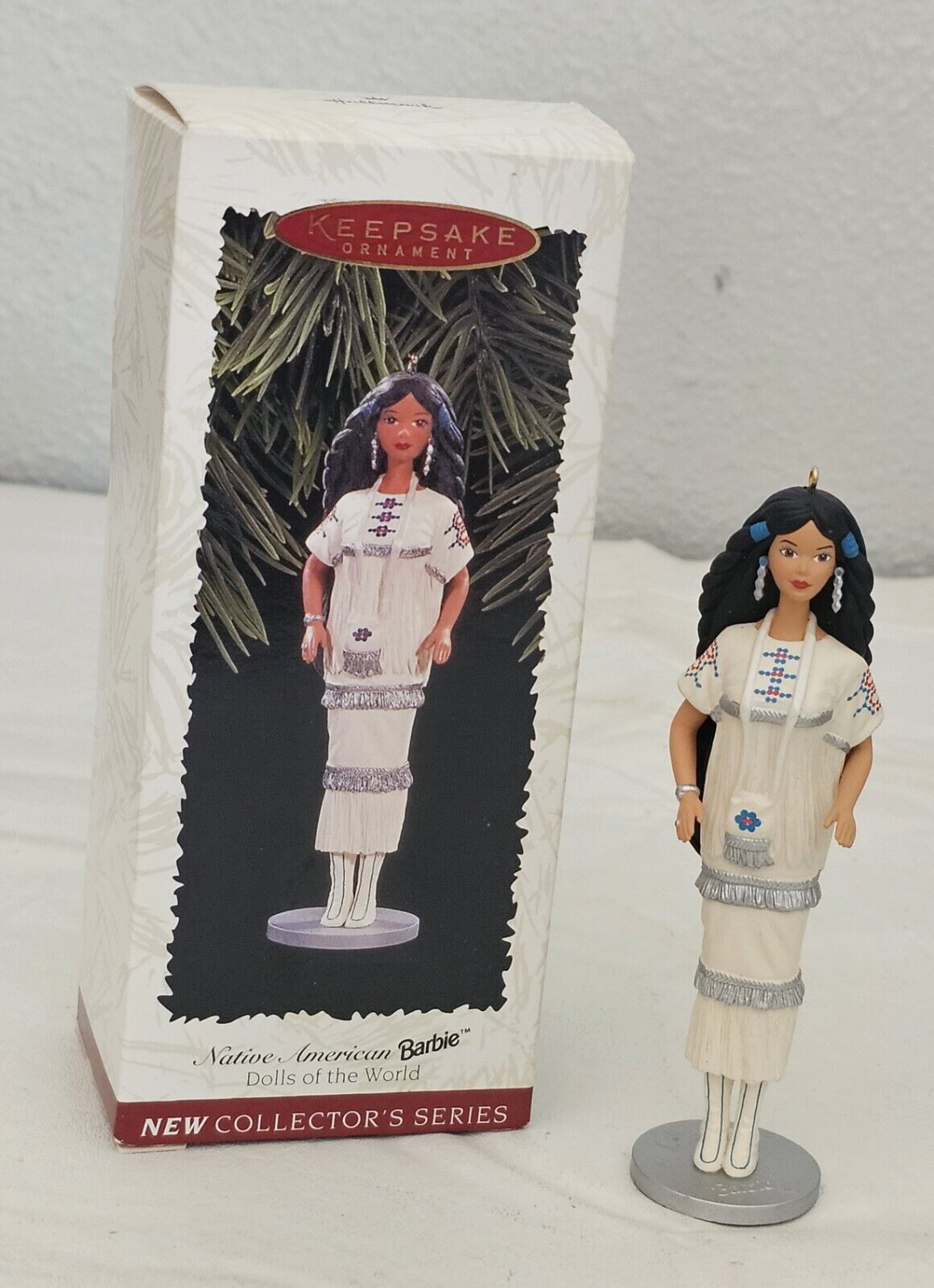 Native American Indian Barbie Ornament Hallmark Keepsake Vintage 1996 NEW