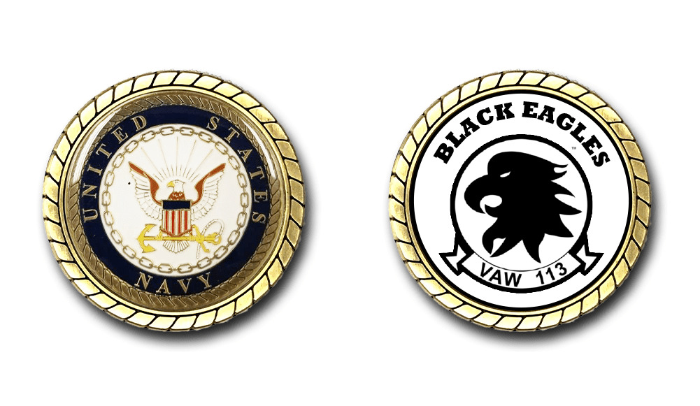 VAW-113 Black Eagles US Navy Squadron Challenge Coin Officially Licensed