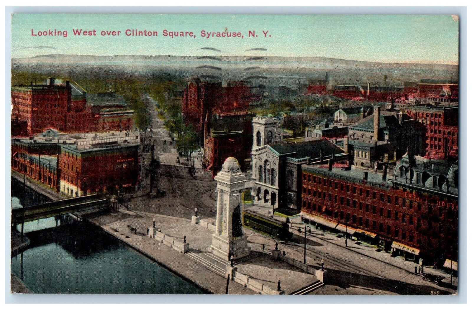 1913 Looking West Over Clinton Square Syracuse New York NY Antique Postcard