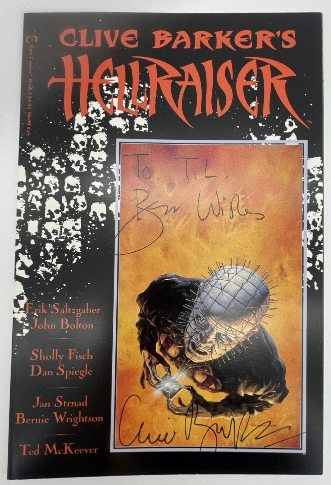 Clive Barker’s Hellraiser #1 (Epic Comics 1989) SIGNED BY CLIVE BARKER