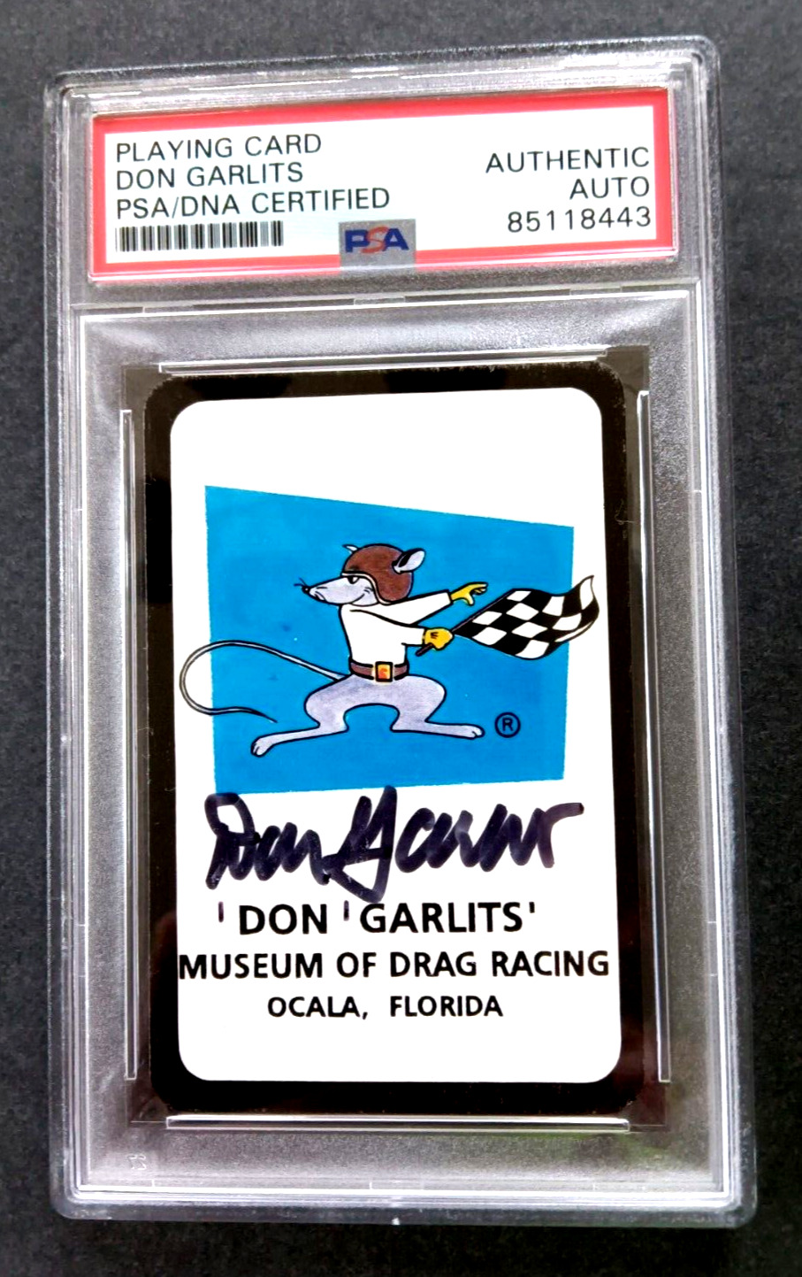 Don Garlits Autographed Playing Card Authenticated and Encapsulated by PSA / DNA