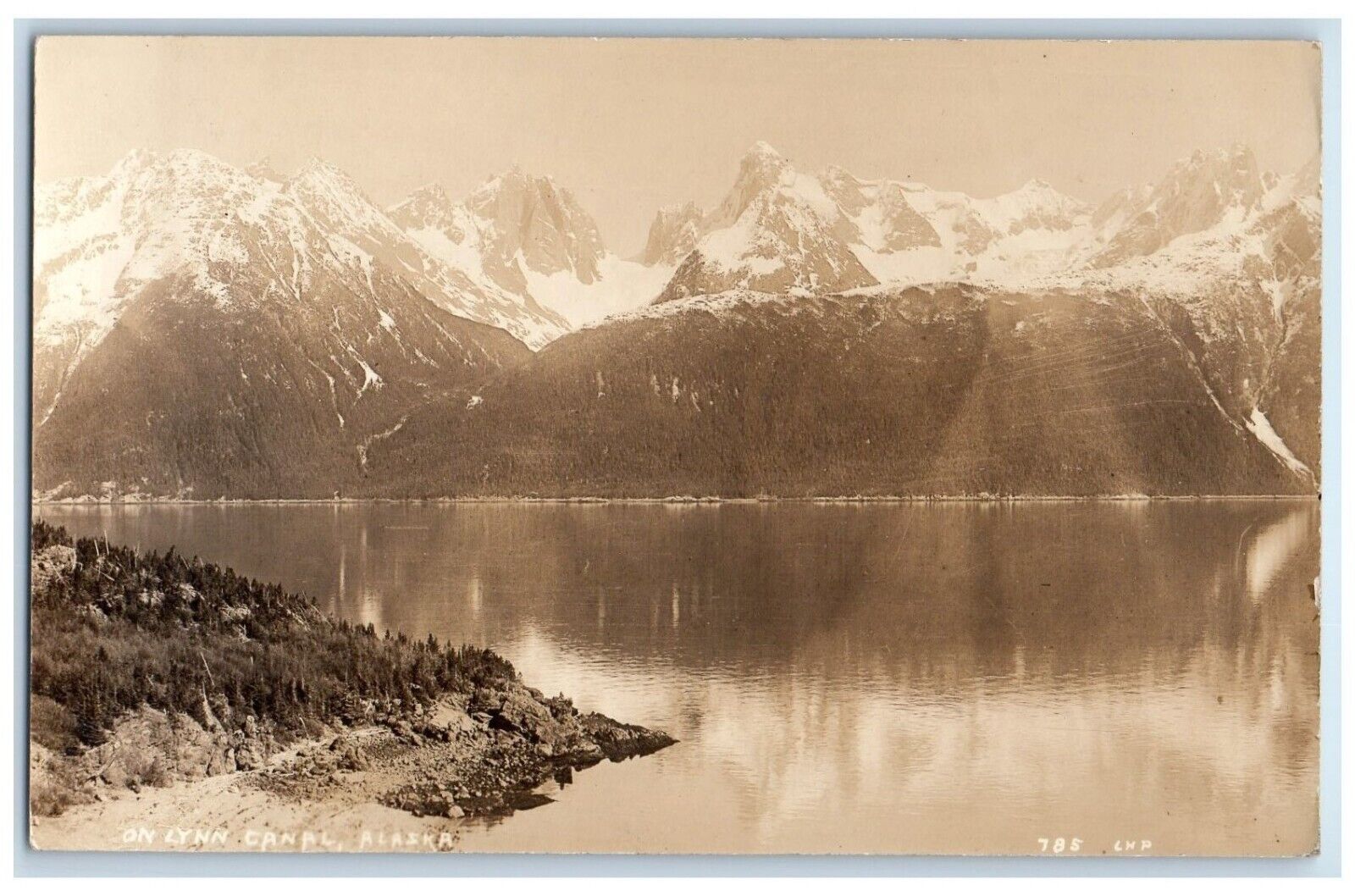 c1910's Lynn Canal View Mountains Alaska AK RPPC Photo Unposted Postcard