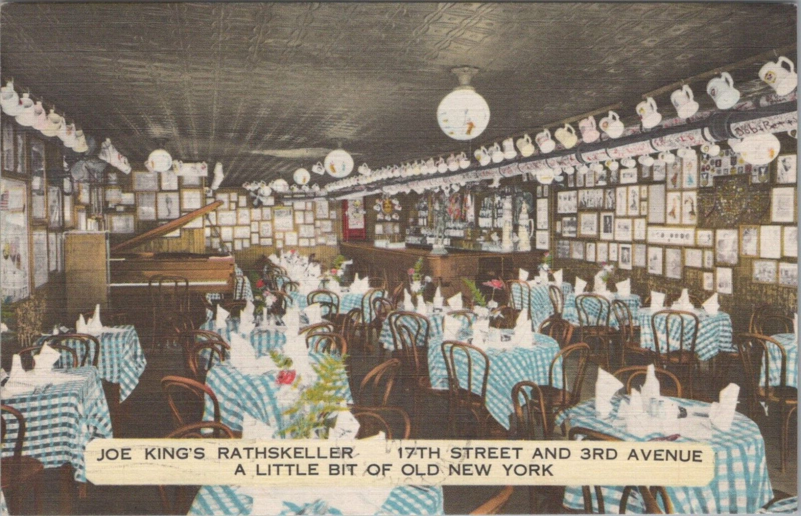 New York City NY Joe King's Rathskeller 17th Street 3rd Ave Vintage Postcard