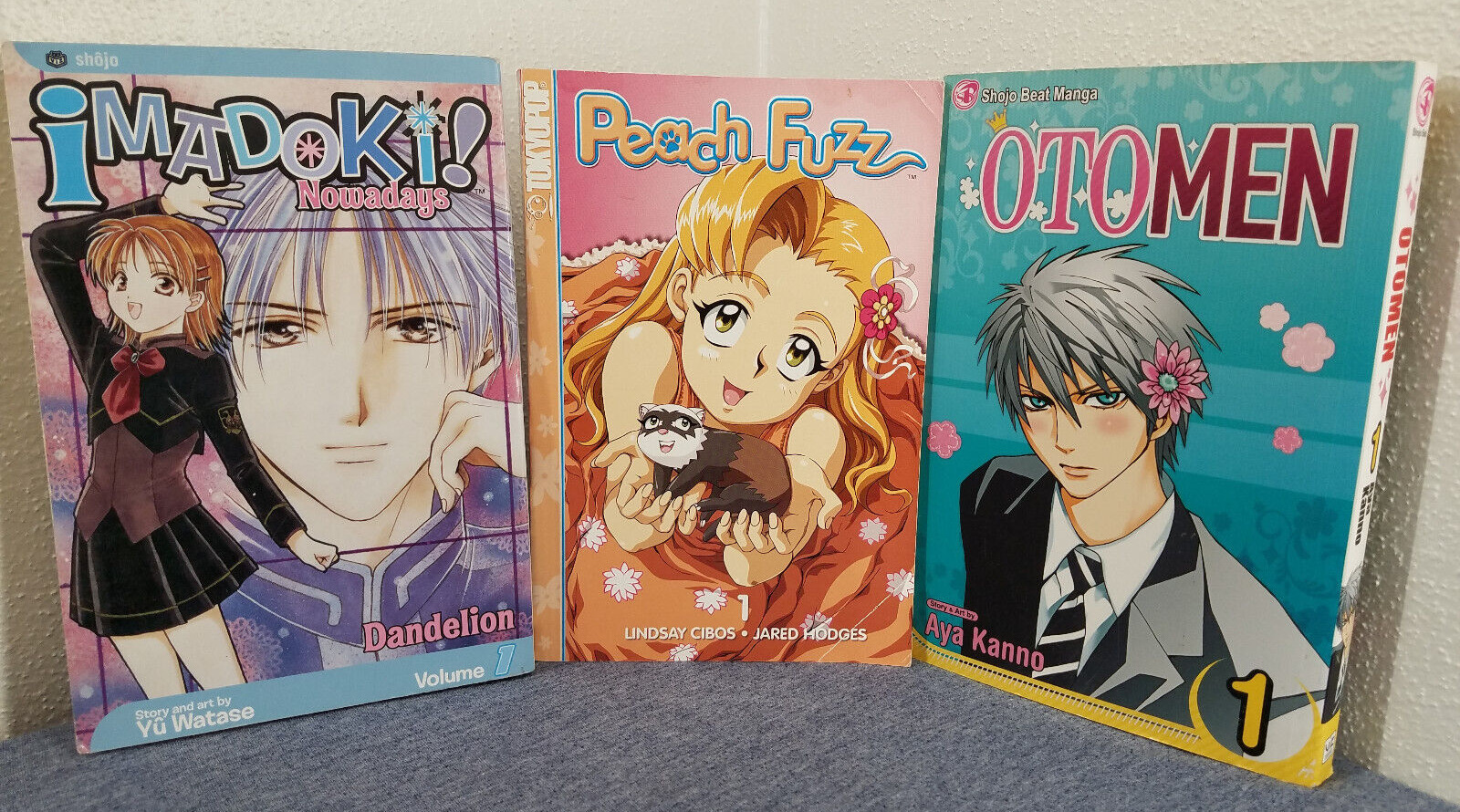 Lot of 3 Various Manga Volume 1\'s Imadoki Nowadays, Peach Fuzz, Otomen Vol. 1