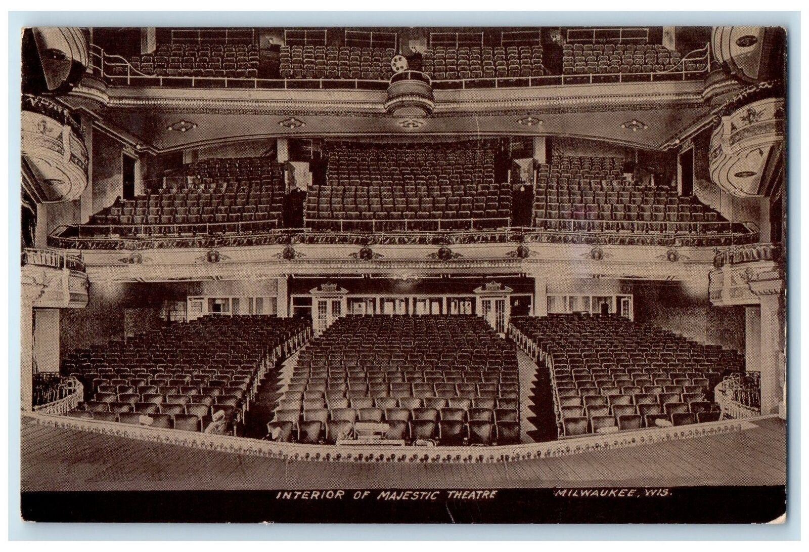 1911 Interior Of Majestic Theatre Scene Milwaukee Wisconsin WI Posted Postcard