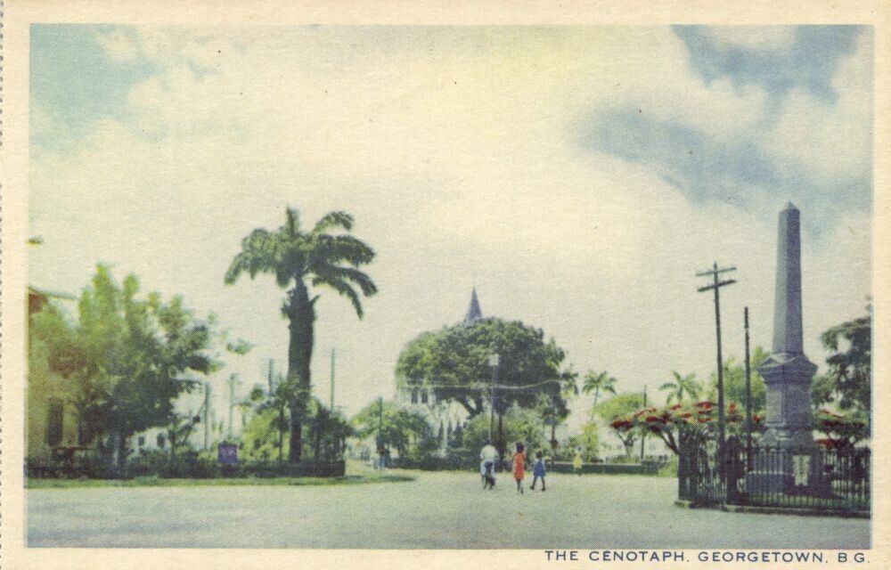 british guiana, Guyana, Demerara, GEORGETOWN, The Cenotaph (1930s) Postcard