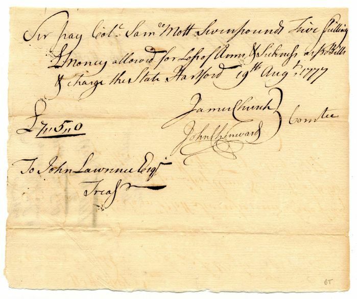 Connecticut Revolutionary War Document - Connecticut Revolutionary War Bonds, Pa