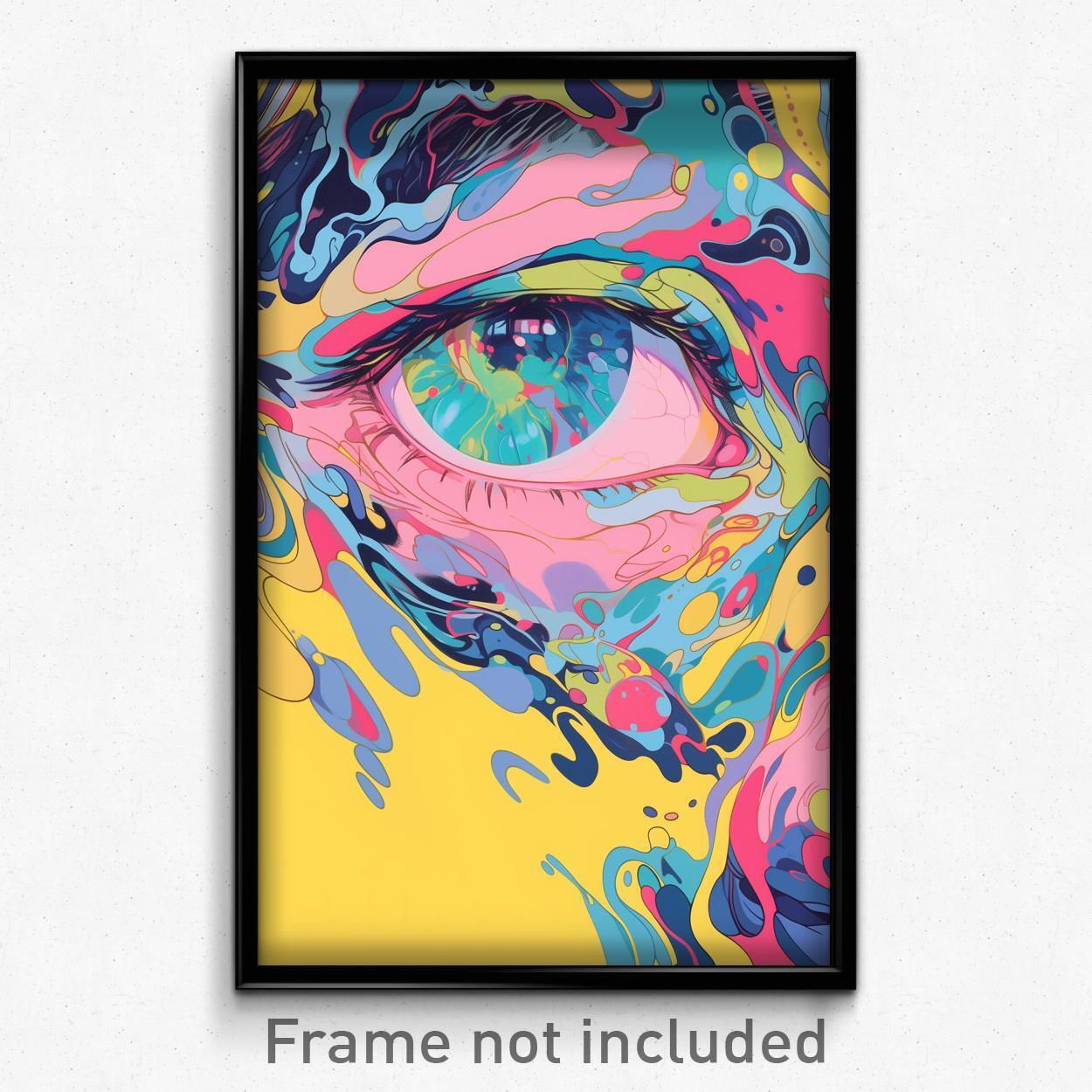 Art Poster - Acclaimed Face (Psychedelic Trippy Weird 11x17 Cartoon Print)