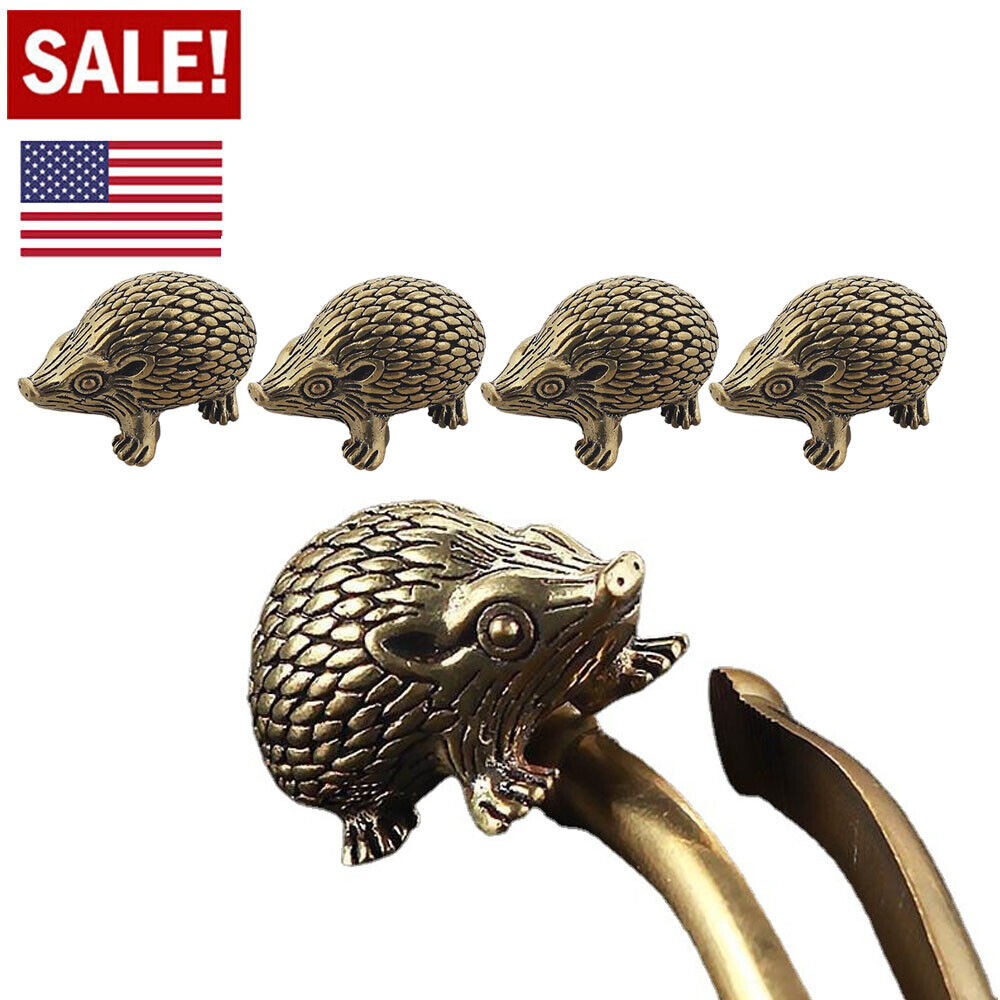 4 pack-Brass Hedgehog Figurine Small Hedgehog Statue Ornaments Animal Figurines