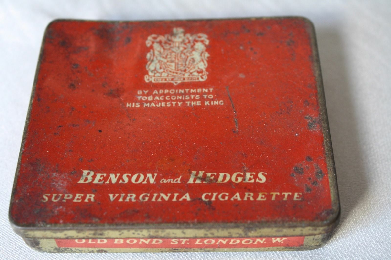 Antique 1920s Benson & Hedges Super Virginia Cigarette Tin