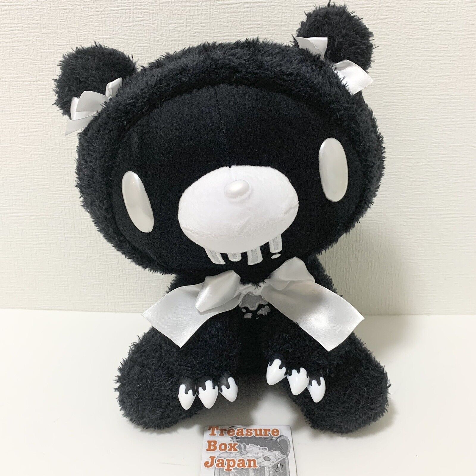 Taito Chax GP Gloomy the Naughty Grizzly Bear Plush Doll Fluffy Night Wear Black