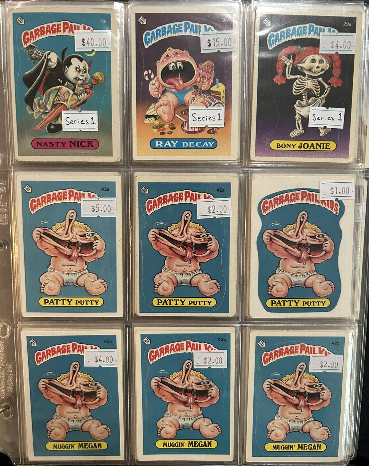 1985 Garbage Pail Kids Series 1-3 Lot (274 Cards) *INCLUDES CARD 1a NASTY NICK*