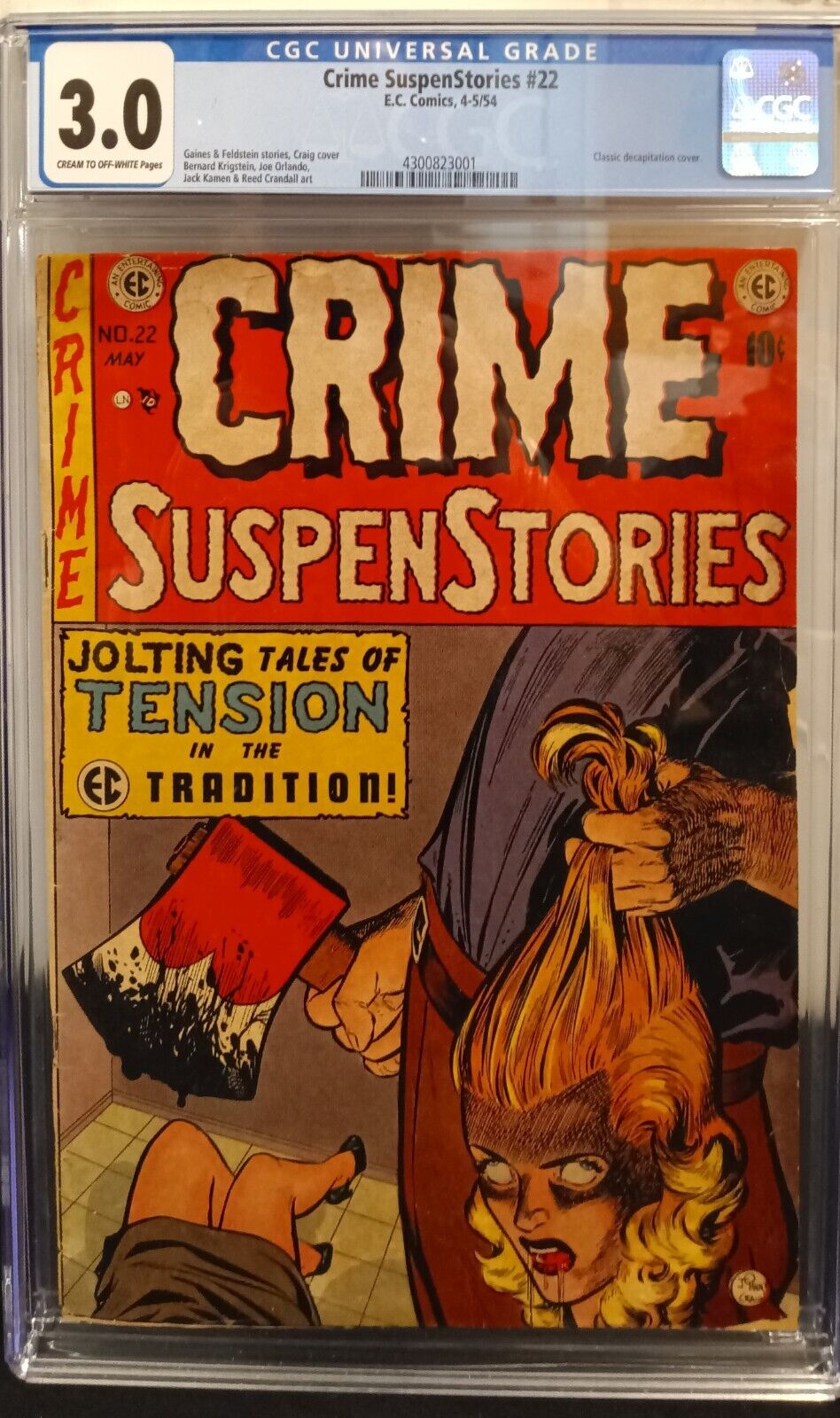 Crime Suspenstories #22 CGC 3.0 1954 Classic Decapitation Axe Cover PCH