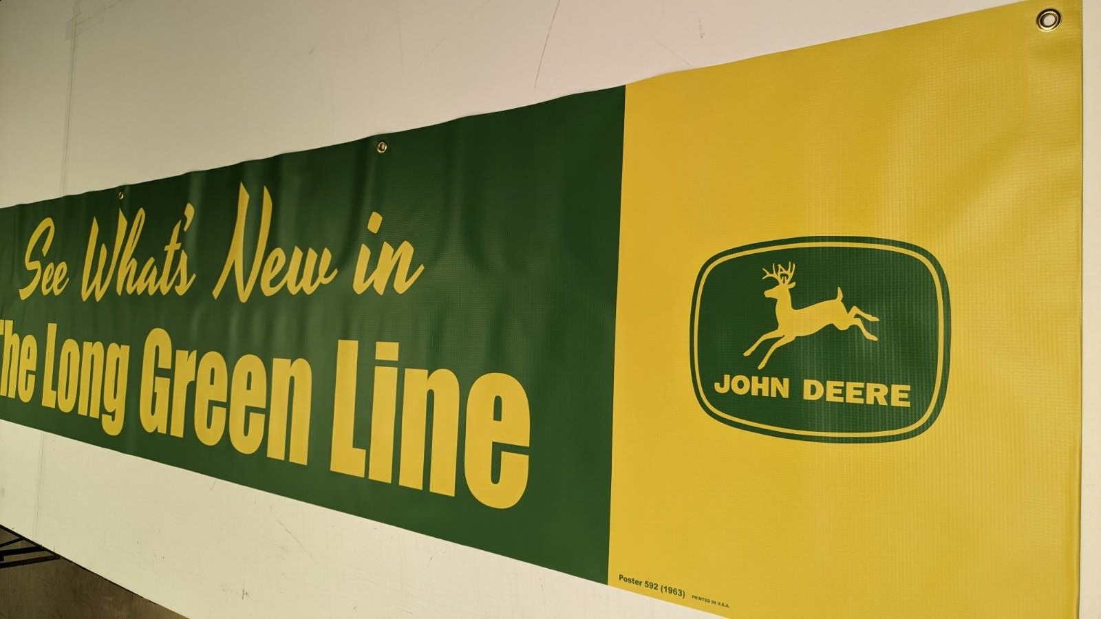 John Deere 60's Vintage Style Banner Dealer Promo Sign Ad Pennant