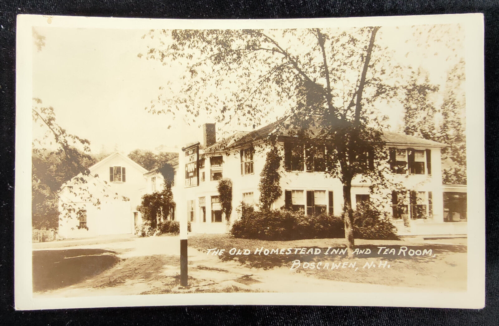 BW RPPC The Old Homestead Inn and Tea Room~Boscawen NH~ Unposted