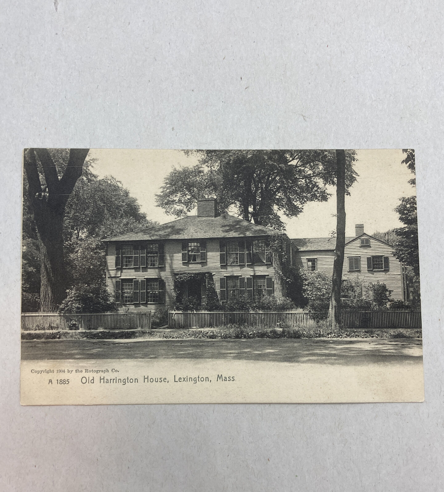 Massachusetts MA postcard Lexington, Old Harrington House 1904 Unposted