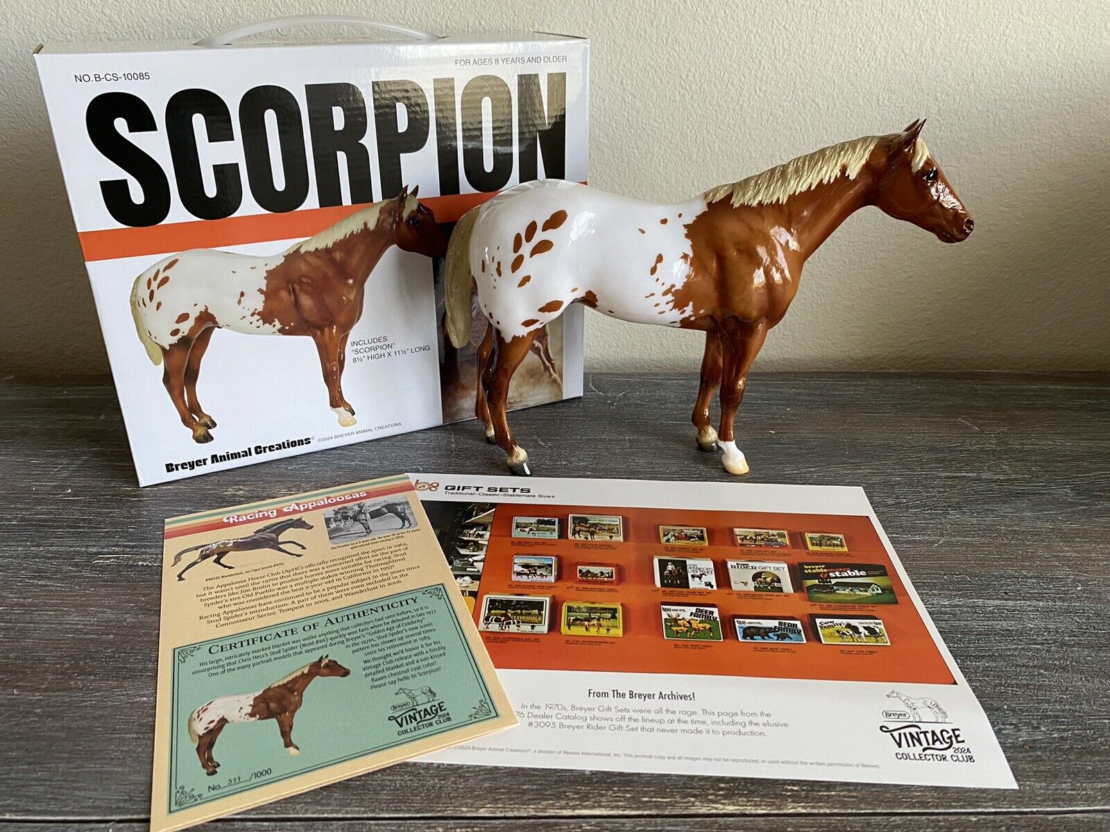 Breyer Horse Scorpion 1st Vintage Club 2024 Release W/ VC Welcome Pamphlet