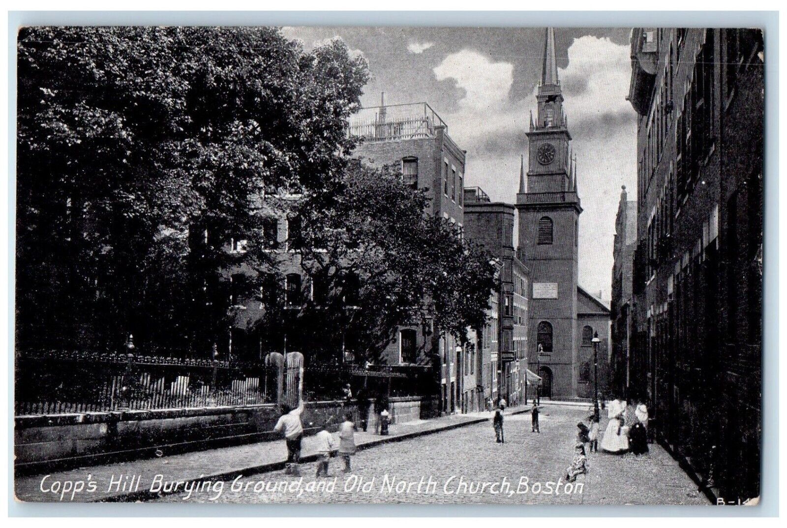 c1920 Copp\'s Hill Burying Ground Old North Church Boston Massachusetts Postcard