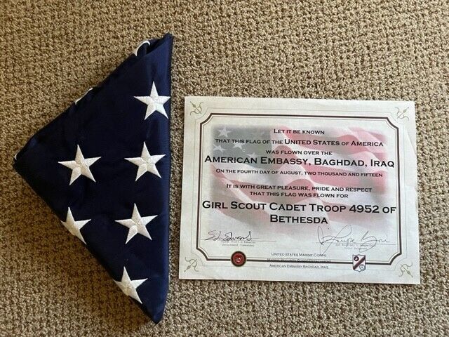 Certified US Flag flown over Iraq