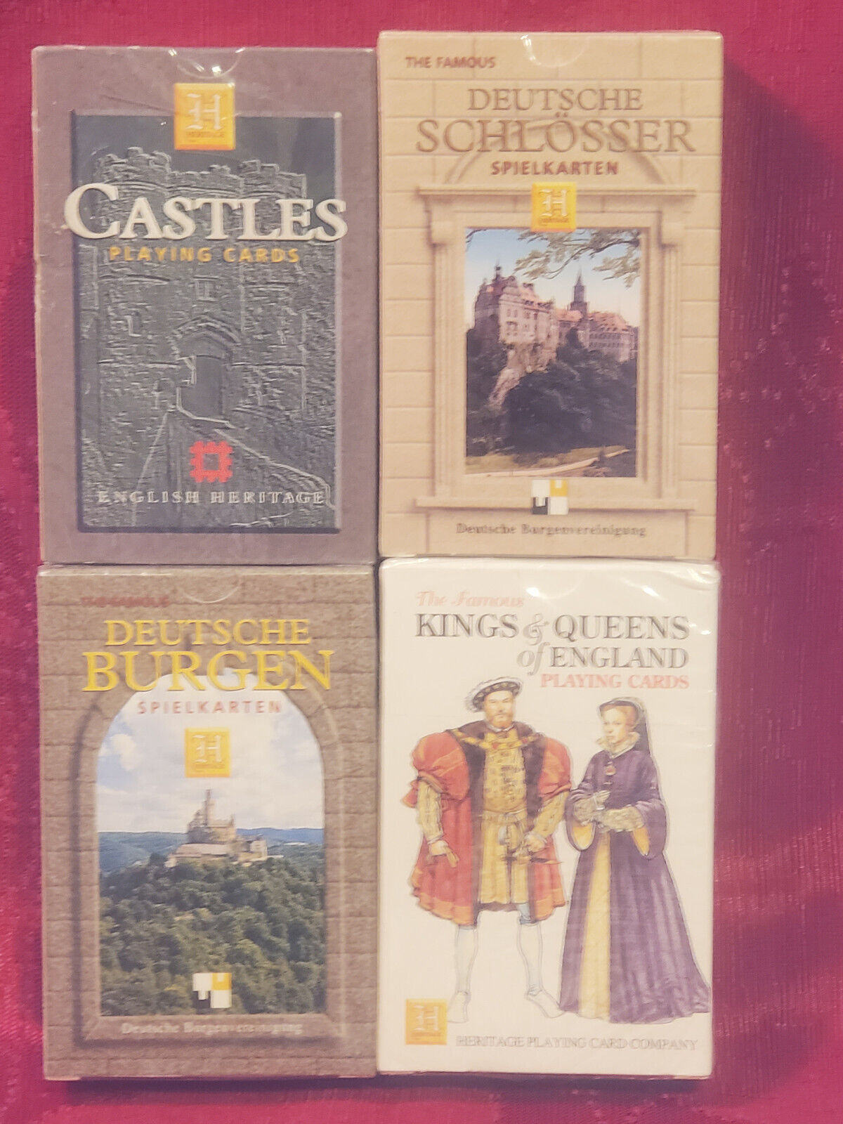 Lot Of 4 Vintage Playing Cards Castles-Kings And Queens  -  New Sealed In Boxes