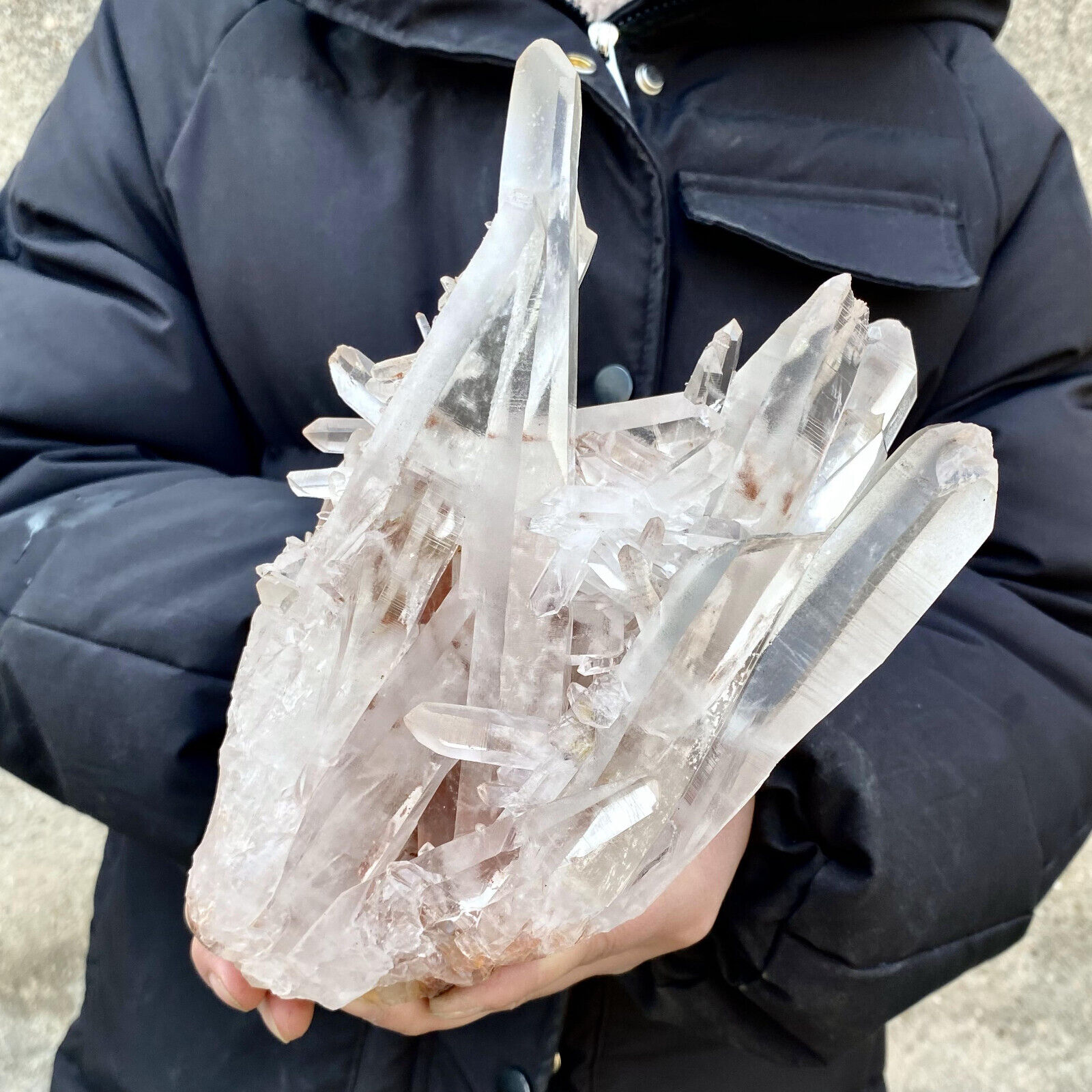 5.37LB A+++Large Natural white Crystal Himalayan quartz cluster /mineralsls