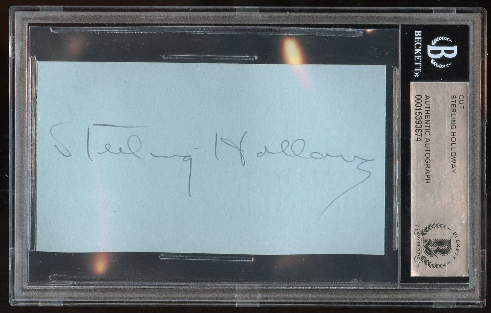 Sterling Holloway signed autograph 2x3 cut Voice Actor Winnie The Pooh BAS Slab