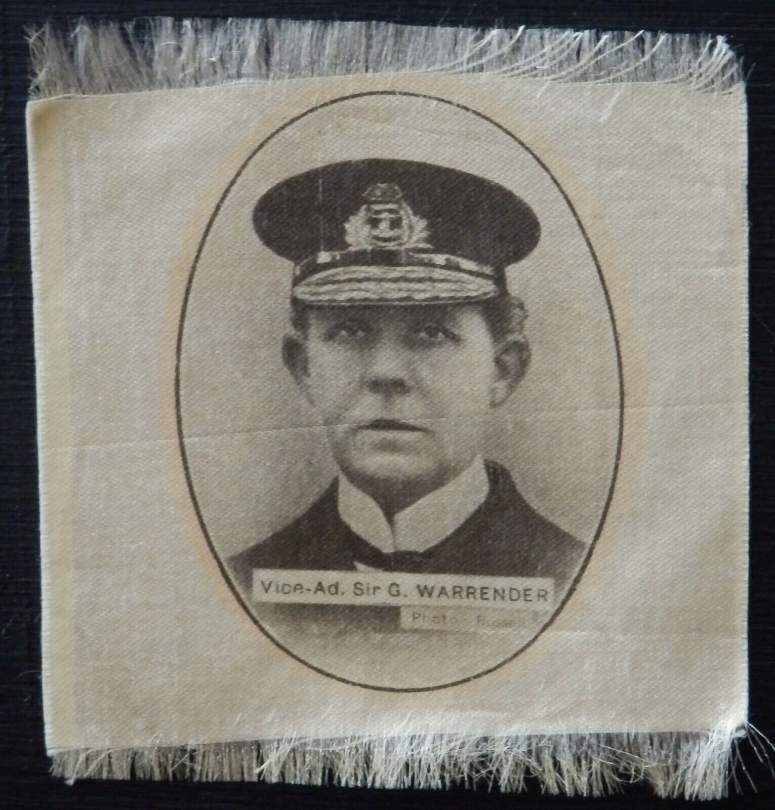 VICE ADMIRAL SIR G WARRENDER British Admirals Sepia Silk issued in 1916