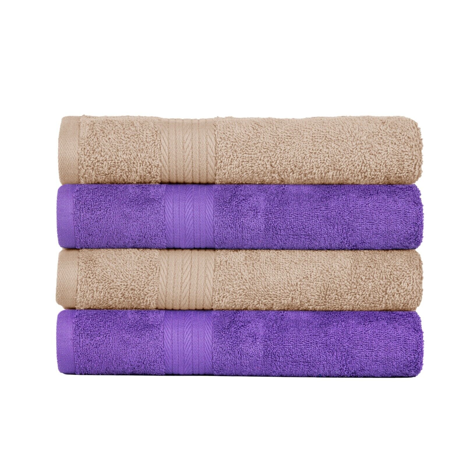 Ample Decor Hand Towel Set of 4 Assorted Colors 100% Cotton Highly Absorbent