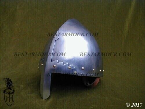 18GA SCA LARP Medieval Viking Helmet Norman Helmet Replica Armor Helmet