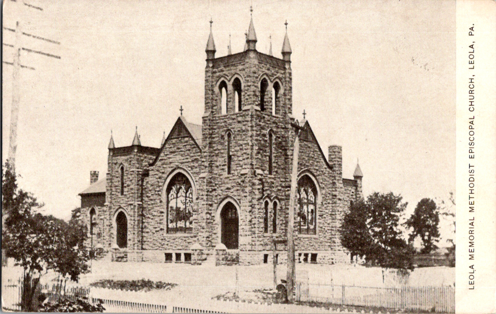 C 1910 Leola Memorial Methodist Episcopal Church Leola PA Postcard Lancaster 