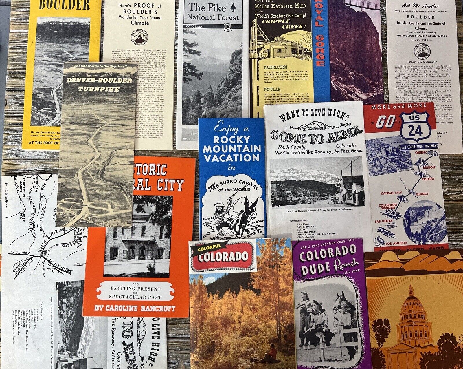 Vintage Colorado Travel Brochure Lot Vacation 1960  Rock Mountain Pike 15