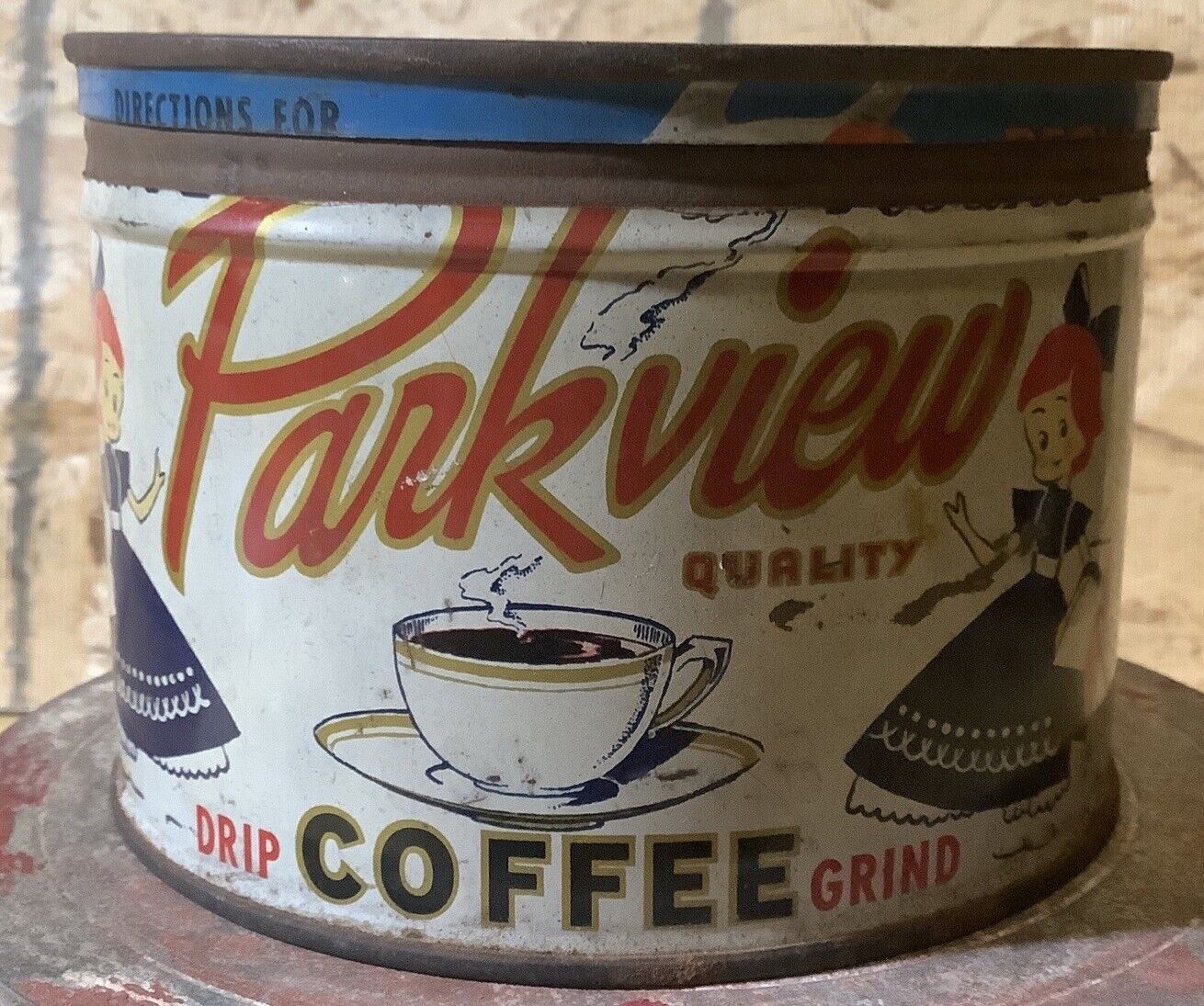 Vintage Parkview Drip Coffee Grind Coffee Tin Parkview Markets INV-JDJ45