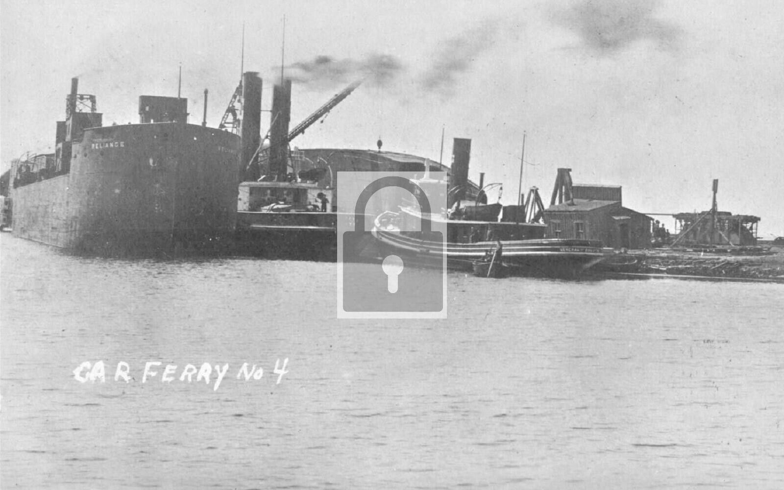 Reliance Ferry No 4 & Tug Boats Manistique Michigan MI - 4x6 Reprint